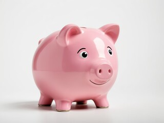 Obraz premium Cute piggy bank isolated on white background.