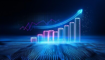 Money optimization, holographic budget chart, futuristic financial planning, neon interface