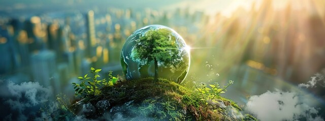 Strategic planning and implementation of eco-friendly practices to promote sustainable growth and minimize environmental impact.Copy space, poster, HD wallpaper, protect environment day, business