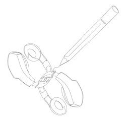 One continuous line of Headphones drawn with a pencil, felt tip pen. Thin Line Illustration vector concept. Contour Drawing Creative ideas.