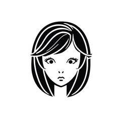 Girl hair styling icon on white background
