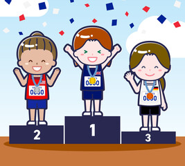 表彰式の女性選手06