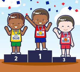 表彰式の男性選手04