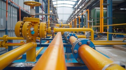 image of metal yellow pipes
