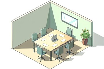 Fototapeta premium Meeting room on a white background.