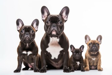 Fototapeta premium Adorable French Bulldog Family Portrait