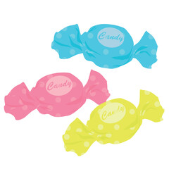 3粒の飴玉のベクターイラスト