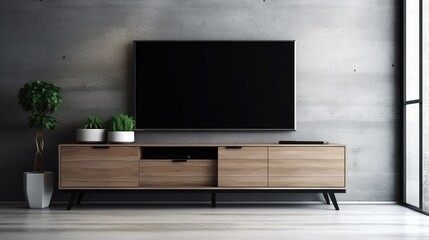 Modern Minimalist Living Room TV Setup