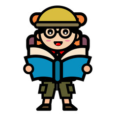 boy scout reading a book