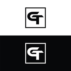 GT monogram logo design vector