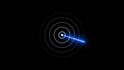 Glowing Neon ship radar and plane radar icon screen location searching background illustration.