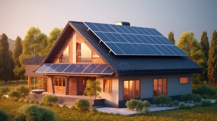 Modern Eco-Friendly Solar Panel House