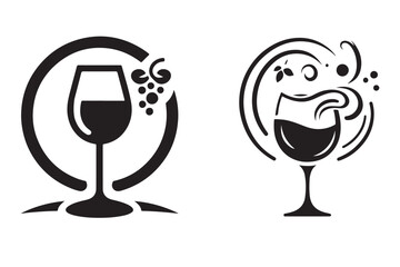 Alcohol Drink Glass Icon Vector Illustration for Bar and Beverage