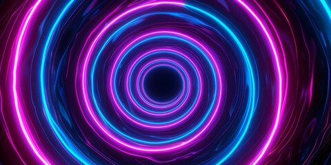 Vibrant Neon Light Rings Abstract Glow Background with dynamic colors and futuristic design