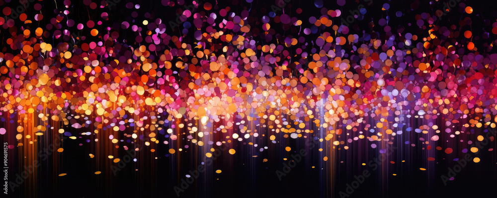 Poster Vibrant Bokeh Lights on Dark Background