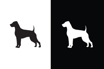 Dog icon silhouette vector illustration. Vector, isolated silhouette of a dog black background