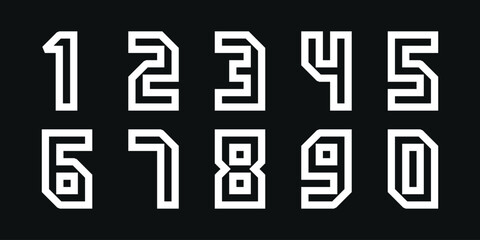 Set of creative number 1 to 0 logo designs, abstract number logo. Premium Vector