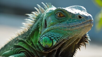 Obraz premium an odd type of green animal in the sun,