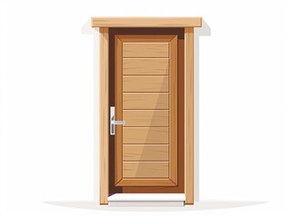 a wooden door with a white background