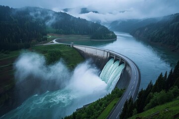 Fototapeta premium Hydro resource management involves the efficient and sustainable use of water resources for hydroelectric power generation