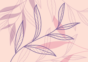 Art flower purple line tropical natural background