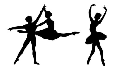 baile, danza, silueta, bailarina, danza ritmica, silueta, deporte, ballet, vector, ballet, movimiento
