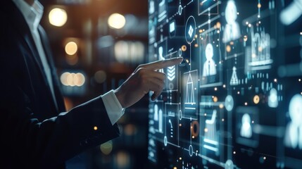 Businessman Interacting with Digital Interface