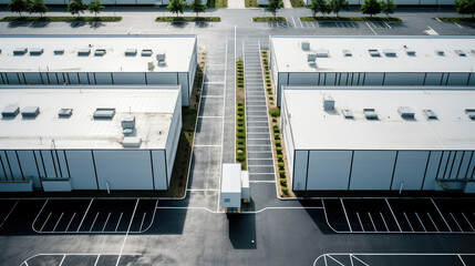 Modern Business Park From Above