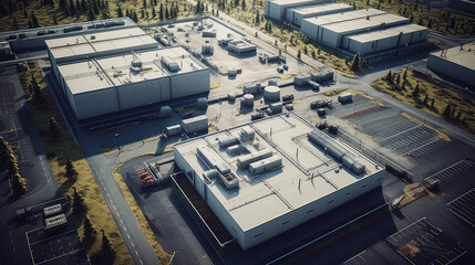 Aerial Perspective of a Modern Industrial Park