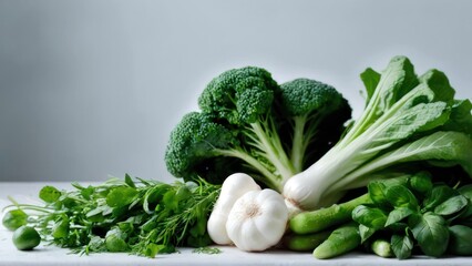  broccoli is arranged over a white table in a row,