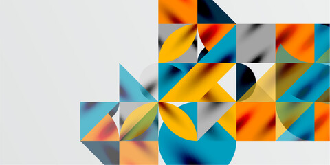 Triangles, round triangles and circles techno art. Vector Illustration For Wallpaper, Banner, Background, Card, Book Illustration, landing page