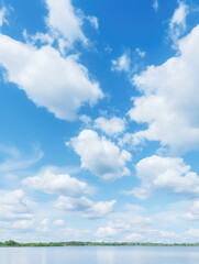 Tranquility Above Water: Clouds and Blue Sky