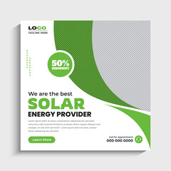 Solar Energy social media Instagram post or web banner template design