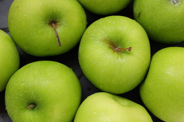 Green apples fruit background 