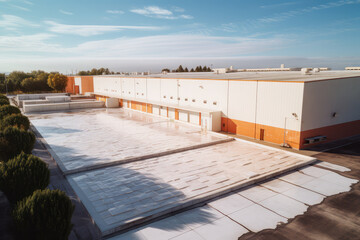 Modern Industrial Warehouse Facility at Sunset