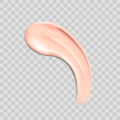Realistic Pink Cosmetic cream texture smears swatch isolated on transparent background. Smears froth cosmetics, shaving gel or creme. Smudges of mousse,vector illustration