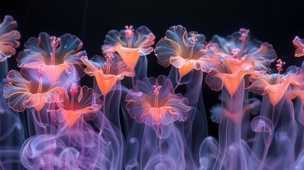 Obraz premium The Beautiful Ethereal Jellyfish Float Gracefully, Illuminated in a Variety of Colors