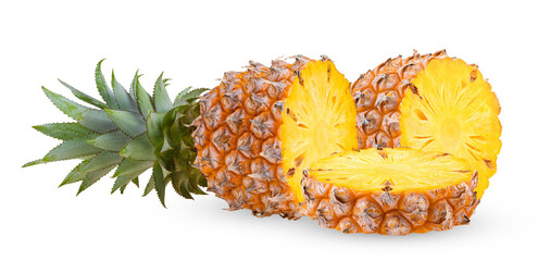  pineapple slices isolated on transparent png