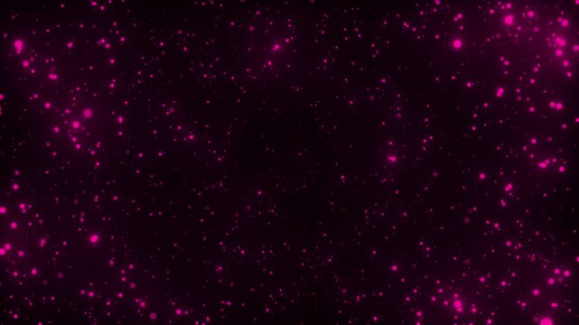 Abstract pink background with stars on black background. Sparkle lights background. Seamless loop