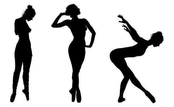 baile, danza, silueta, bailarina, danza ritmica, silueta, deporte, ballet, vector, ballet, movimiento

