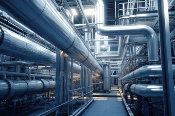 Naklejka premium Complex Industrial Pipe Network
