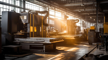 Fototapeta premium Industrial Automation Machines in Operation