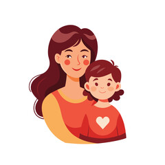Celebrate Mother's Day with this heartwarming mother and child vector illustration.