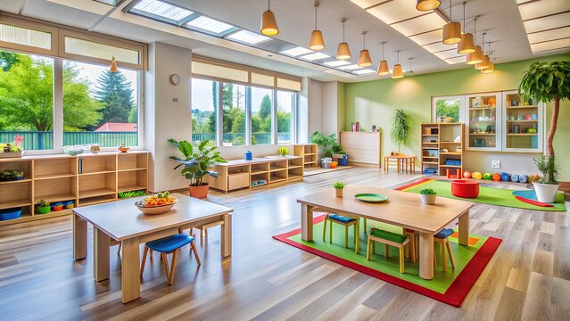Bright and Open Kindergarten Classroom: A Space for Learning and Growth