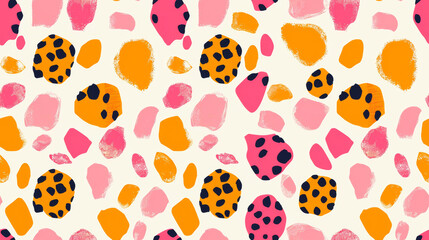 leopard print in golden yellow and pink and black and white luxury colored seamless patchwork pattern in pop fashion style