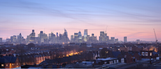 Obraz premium Majestic Urban Skyline at Dawn