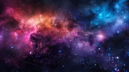 Naklejka premium astronomy features colorful galaxies adorned with sparkling stars. 