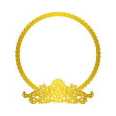 Gold rope circular border fra...
