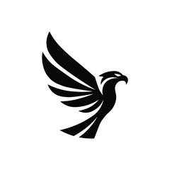 Obraz premium A sleek and modern eagle logo vector in black and white, featuring a dynamic and minimalist design. Perfect for branding, symbolizing power and freedom