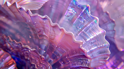 3D shell texture layered dreamy fantasy fashion luxury deatiled curved glowing gradient vibrant colored laser light background